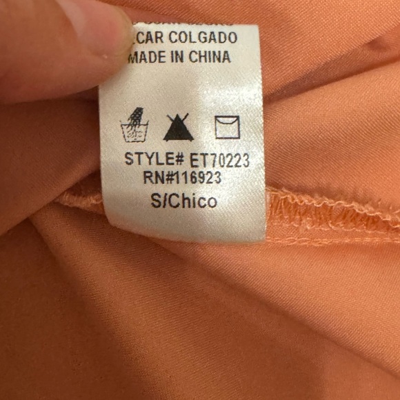 Easel Los Angeles Satin Button Down Blouse Size Small in Burnt Orange - Picture 8 of 8